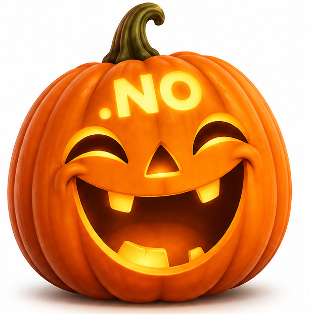 Happy Halloween pumpkin with .NO